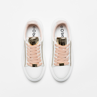 Sneakersy damskie londra metal bianco/rosa smoke