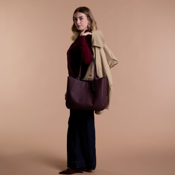 Torebka O bag Courmayer Tessuto Gommato Burgundy