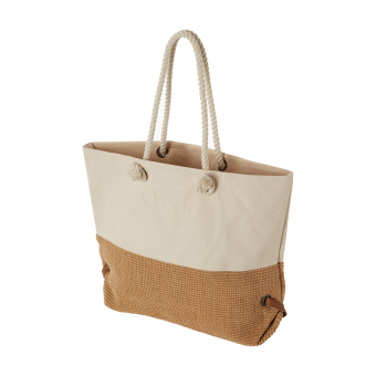 Torebka O bag carry 3D Logo Fabric + Juta Ecru