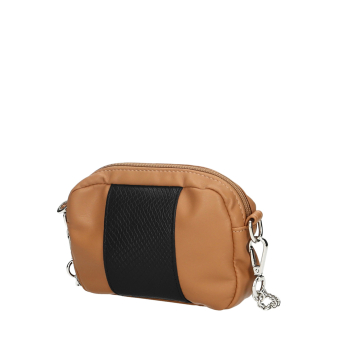 Torebka O bag pocket Simil pelle nappa fascia stampa snake Biscotto nero