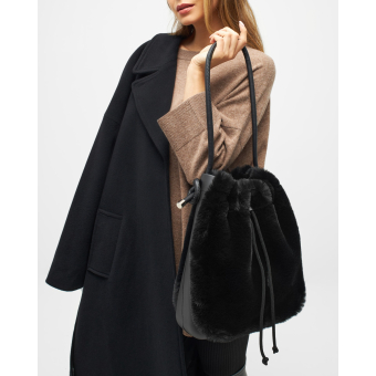 Torebka O bag chill Ecopelliccia lapin Nero