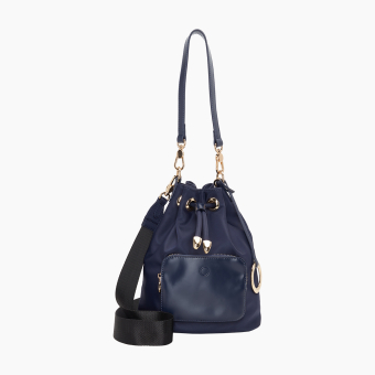 Torebka O Bag Natro O Bag Pom Pon Nylon+ Naplak Navy Blue