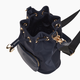 Torebka O Bag Natro O Bag Pom Pon Nylon+ Naplak Navy Blue