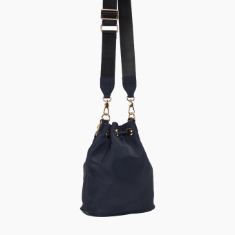 Torebka O Bag Natro O Bag Pom Pon Nylon+ Naplak Navy Blue