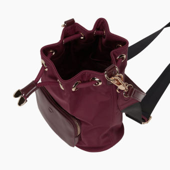 Torebka O Bag Natro O Bag Pom Pon Nylon+ Naplak Bordeaux