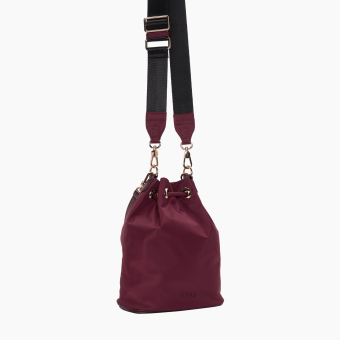 Torebka O Bag Natro O Bag Pom Pon Nylon+ Naplak Bordeaux