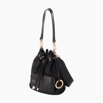 Torebka O Bag Natro O Bag Pom Pon Nylon+ Naplak Black