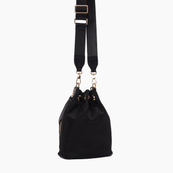 Torebka O Bag Natro O Bag Pom Pon Nylon+ Naplak Black