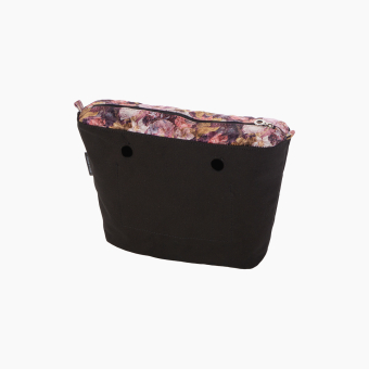 Organizer O bag mini Velvet desing stampa fiori Fucsia rose