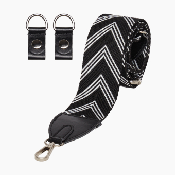 Pasek Naramienny Regolabile 80/119 + Clip Ecopelle Nero Tessuto Disegno Freccia White/Black
