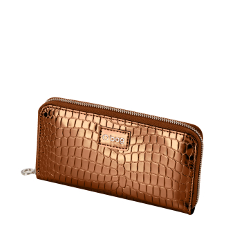 Portfel O wally Reflective coconut print Bronze