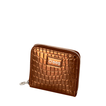Portfel O half wally Reflective coconut print Bronze