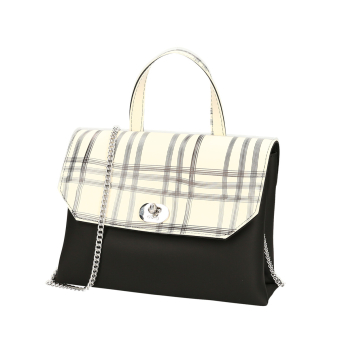 Torebka O bag soft smooth mini con Pattina check Bianco