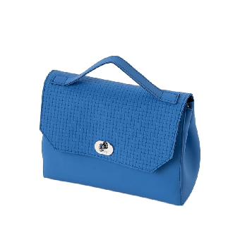 Body O bag soft smooth mini Texture intreccio con pattina Celeste