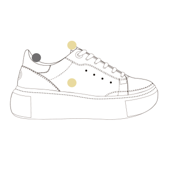 Sneakersy damskie dubai glitter bianco/oro