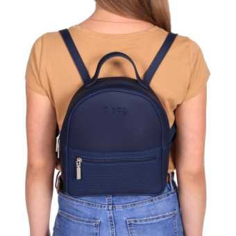 Plecak O bag soft Jolie texture intreccio Blu navy