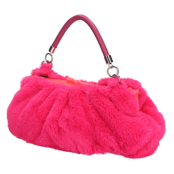 Torebka O bag puffy Ecopelliccia lapin Fluo fucsia