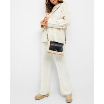 Klapka O bag glam Effetto montone Nero