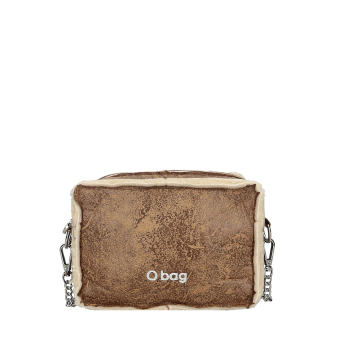 Torebka O bag pocket tessuto sintetico effetto montone Biscotto