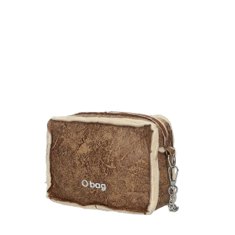 Torebka O bag pocket tessuto sintetico effetto montone Biscotto