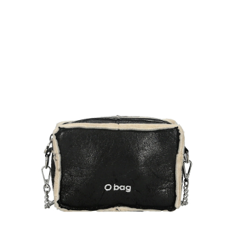 Torebka O bag pocket tessuto sintetico effetto montone Nero