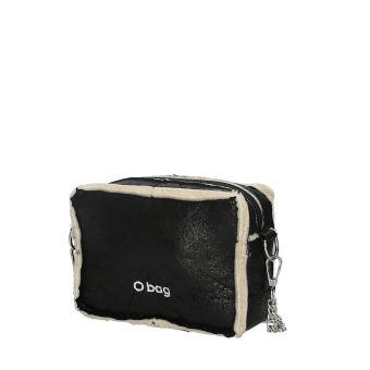 Torebka O bag pocket tessuto sintetico effetto montone Nero