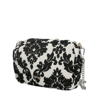 Torebka O bag glam Damascato ciniglia Nero
