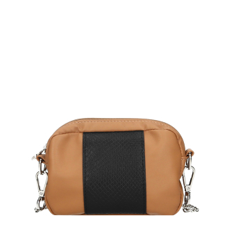 Torebka O bag pocket Simil pelle nappa fascia stampa snake Biscotto nero