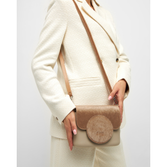 Klapka O bag pocket Circle ponyskin effect Sabbia