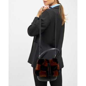 Torebka O bag Jar lapin check synthetic fibre Nero Bark