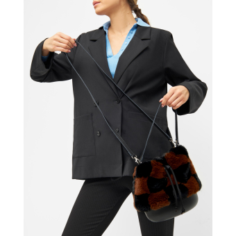 Torebka O bag Jar lapin check synthetic fibre Nero Bark