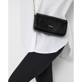 Torebka O bag Baguette mirror cocco print Nero