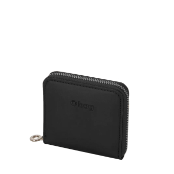 Portfel O half wally Simil pelle tessuto gommato Nero metal