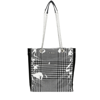 Torebka O bag market pied de poule PVC Bianco nero