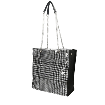 Torebka O bag market pied de poule PVC Bianco nero