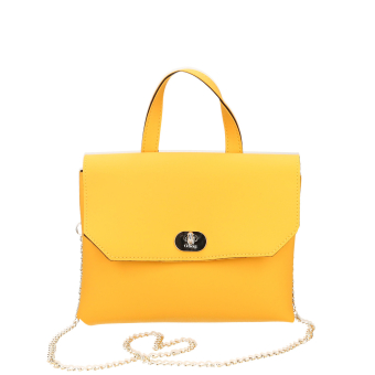 Torebka O bag soft smooth mini con pattina Ocra