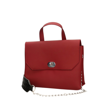 Torebka O bag soft smooth mini con pattina Bordeaux