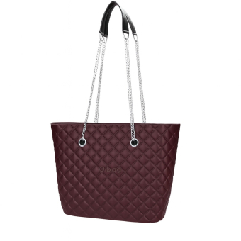 Torebka O bag urban midi matelasse Burgundy
