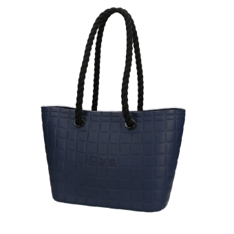 Torebka O bag urban mini Intreccio Blu navy