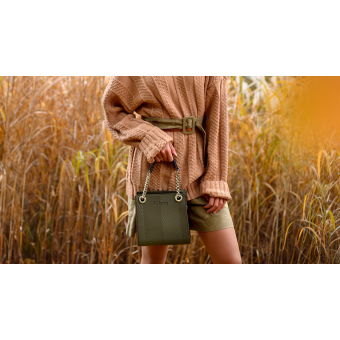 Torebka O bag mini double texture spigata Military