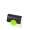 Klapka O bag pocket Simil pelle nappa cerchio in contrasto ecopelliccia Nero fluo lime
