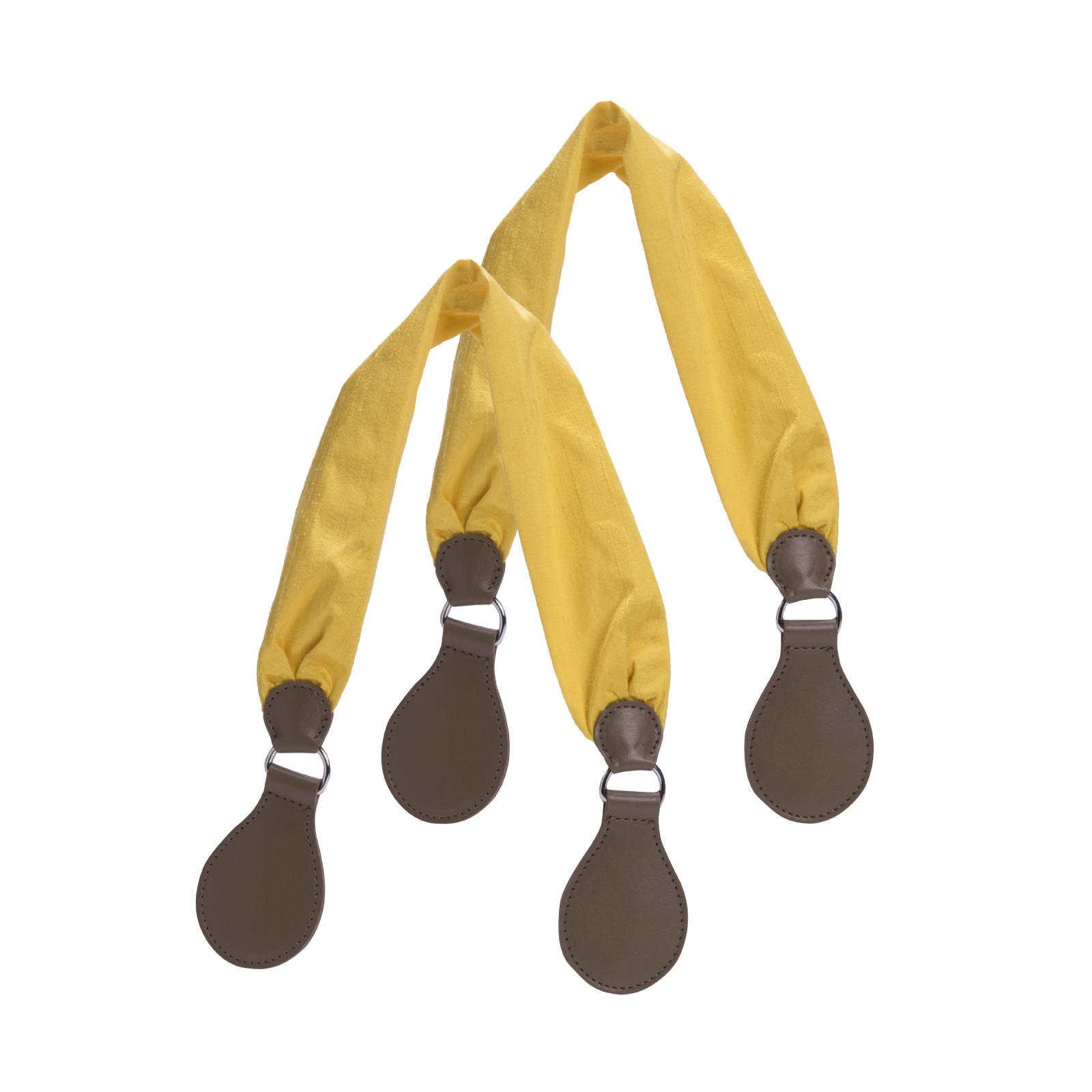 Uchwyty krótkie Foulard Goccia Tessuto Seta Giallo/Kiwi