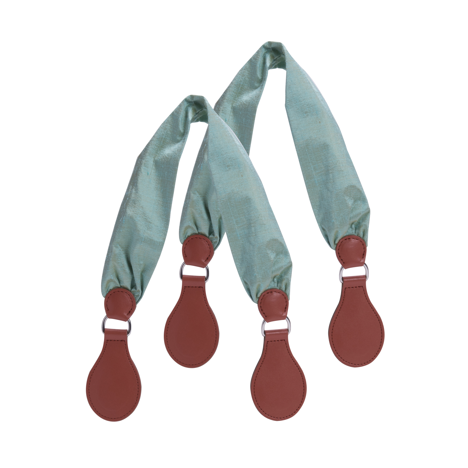 Uchwyty krótkie Foulard Goccia Tessuto Seta Acqua/Terracotta