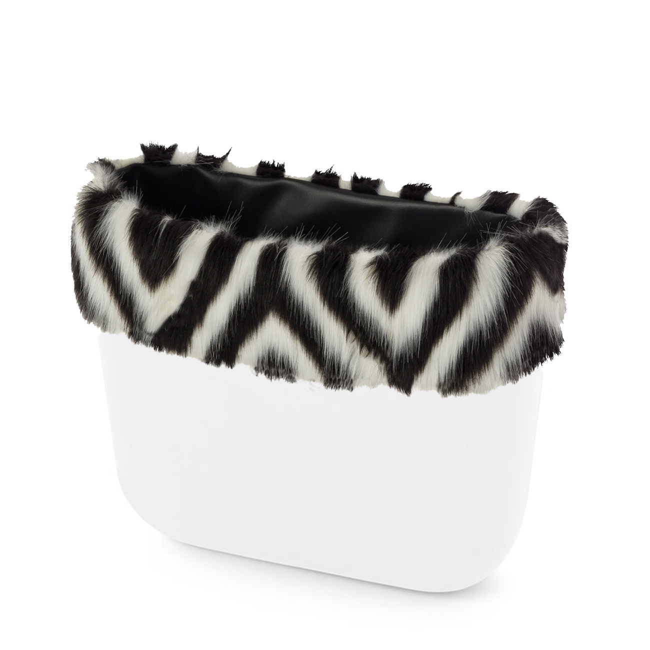 Opaska O bag mini Volpetta intarsiata Bianco nero