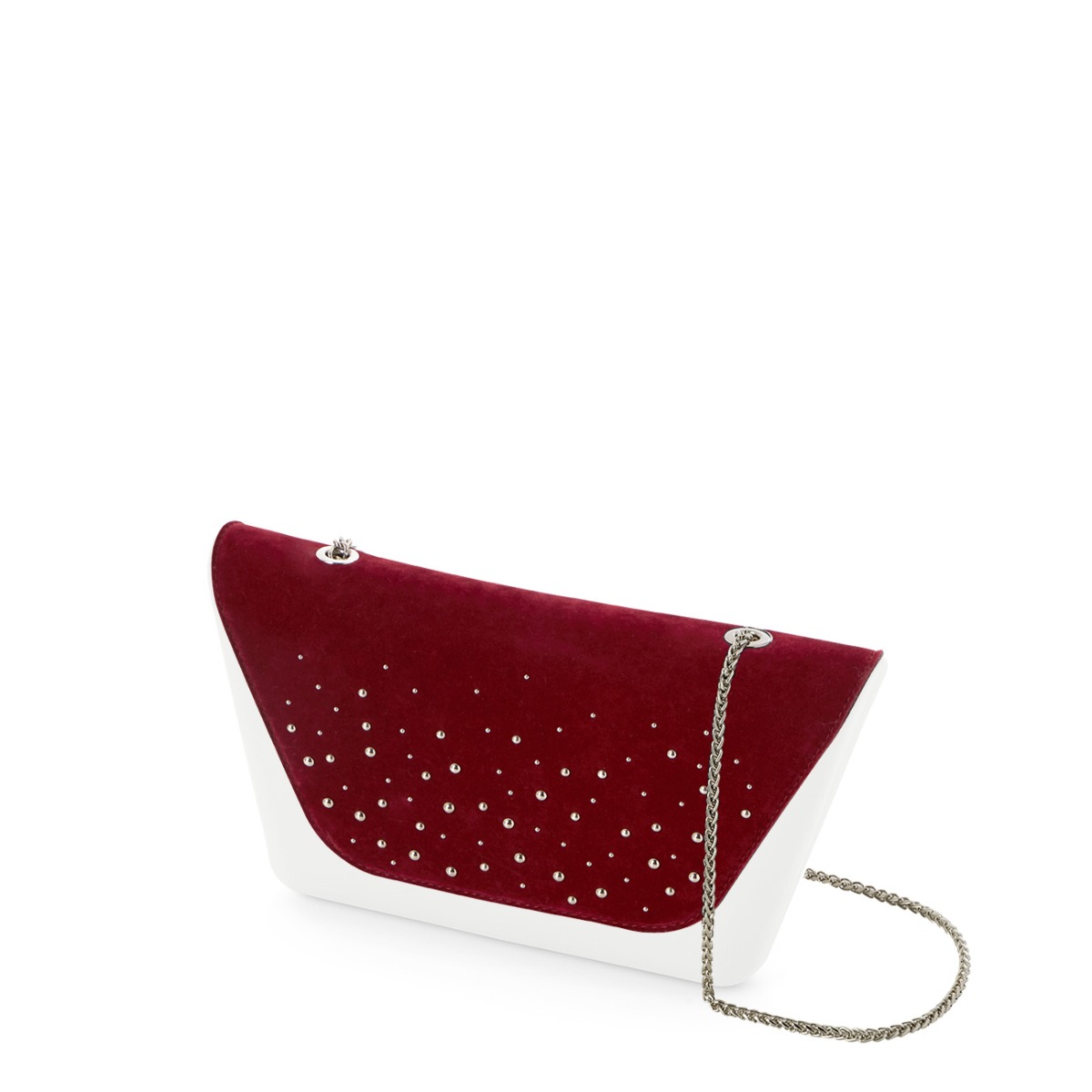 Klapka O bag sheen Microfibra borchiette Bordeaux