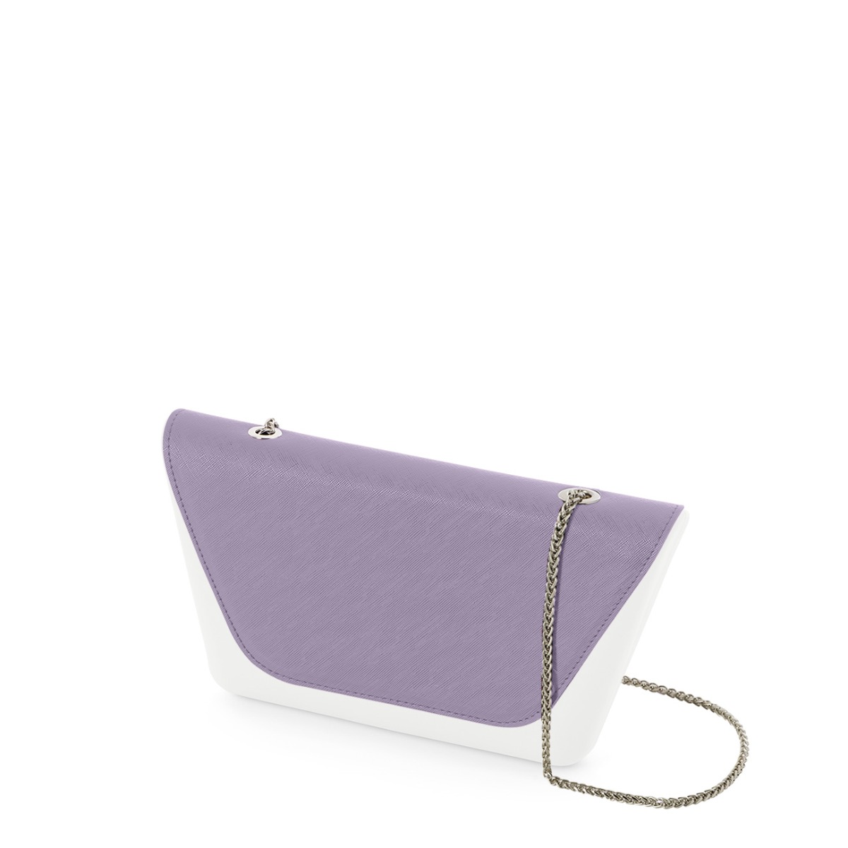 Klapka O bag sheen Saffiano con catena Orchidea