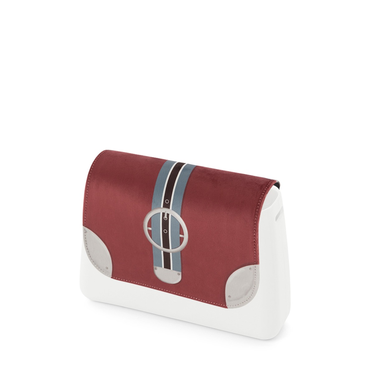Klapka O bag glam Trompe L oeil Bordeaux