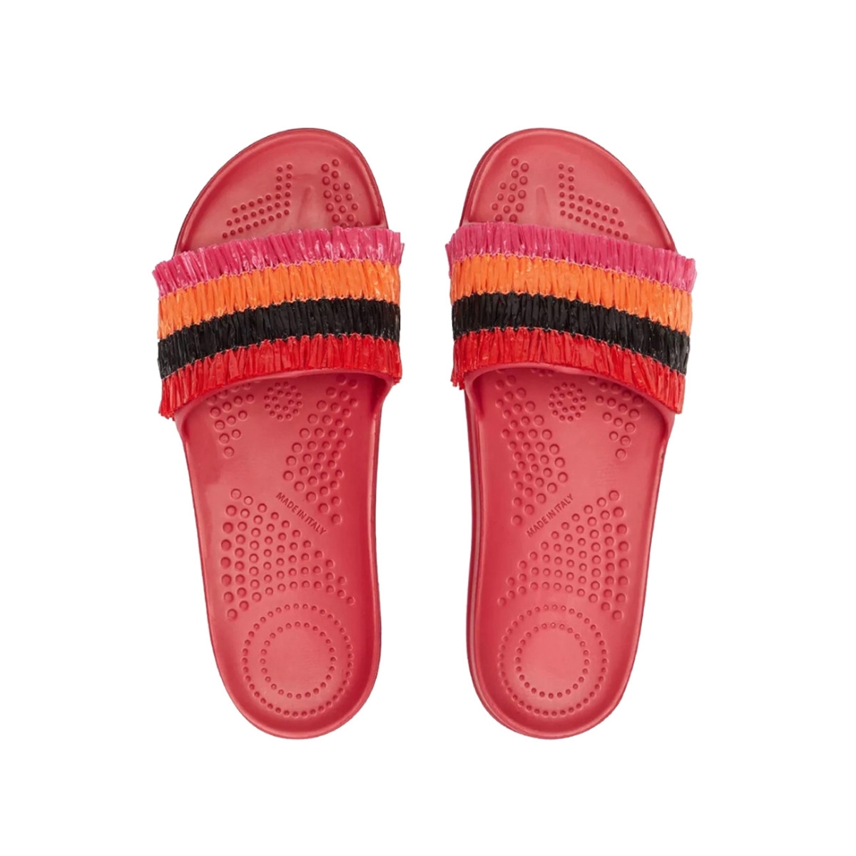Klapki O slippers donna Rafia Granatina