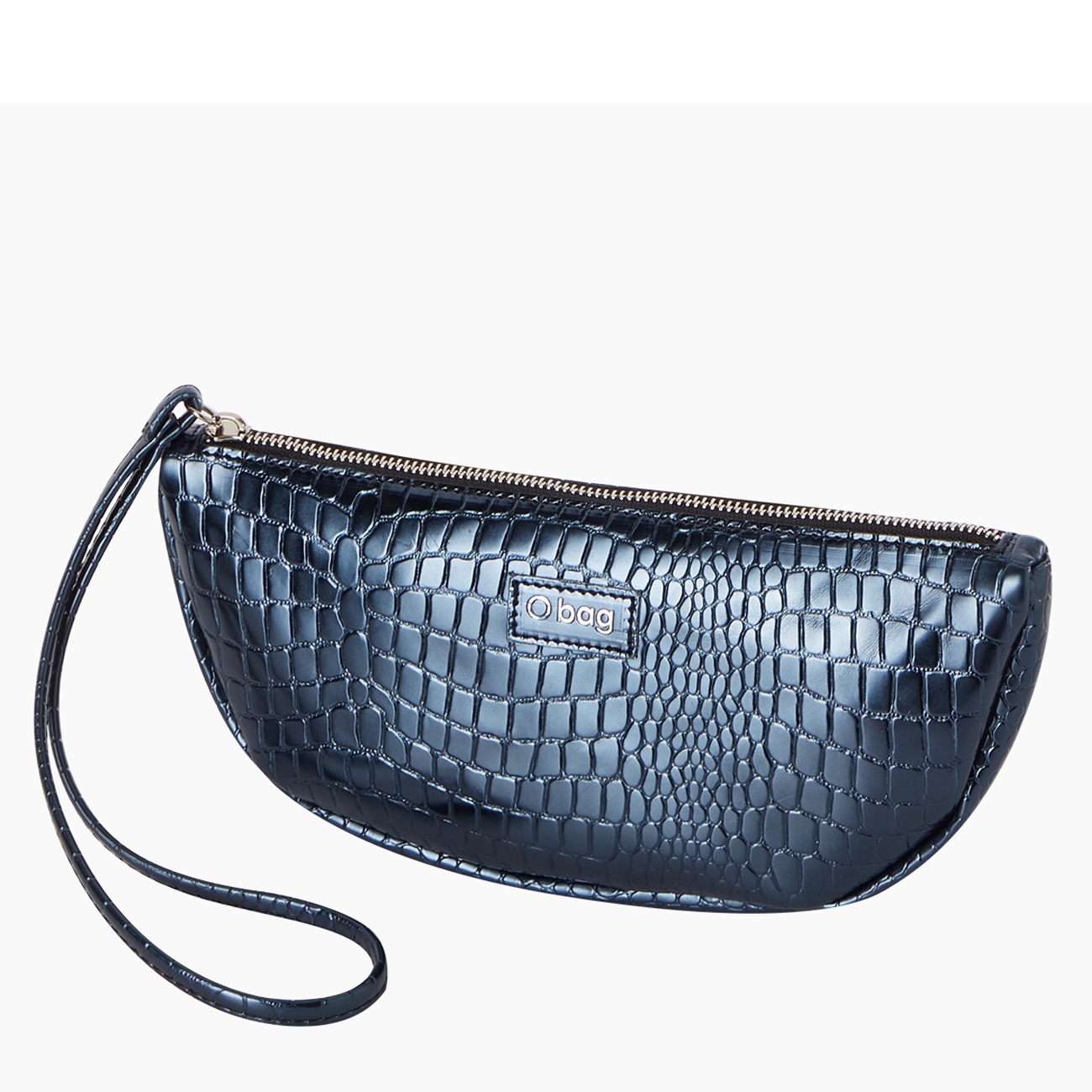 Torebka O bag Lips mirror cocco print Blu navy