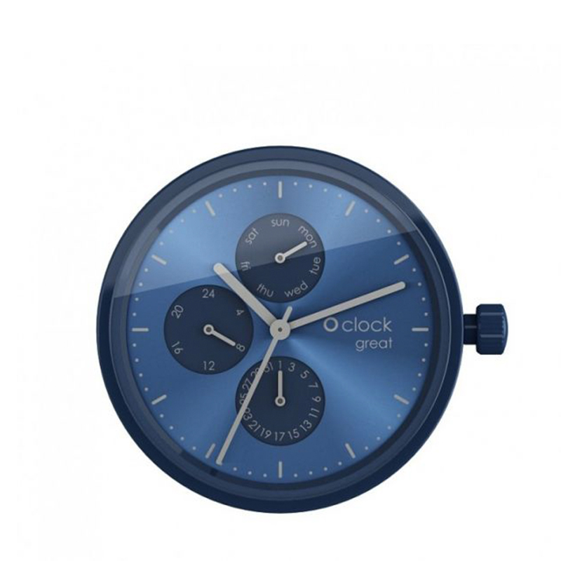 Mechanizm zegarka O clock great Date Blu argento